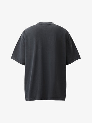 Fireball Graphic Oversized Tee in Washed Black – back view | XoKool