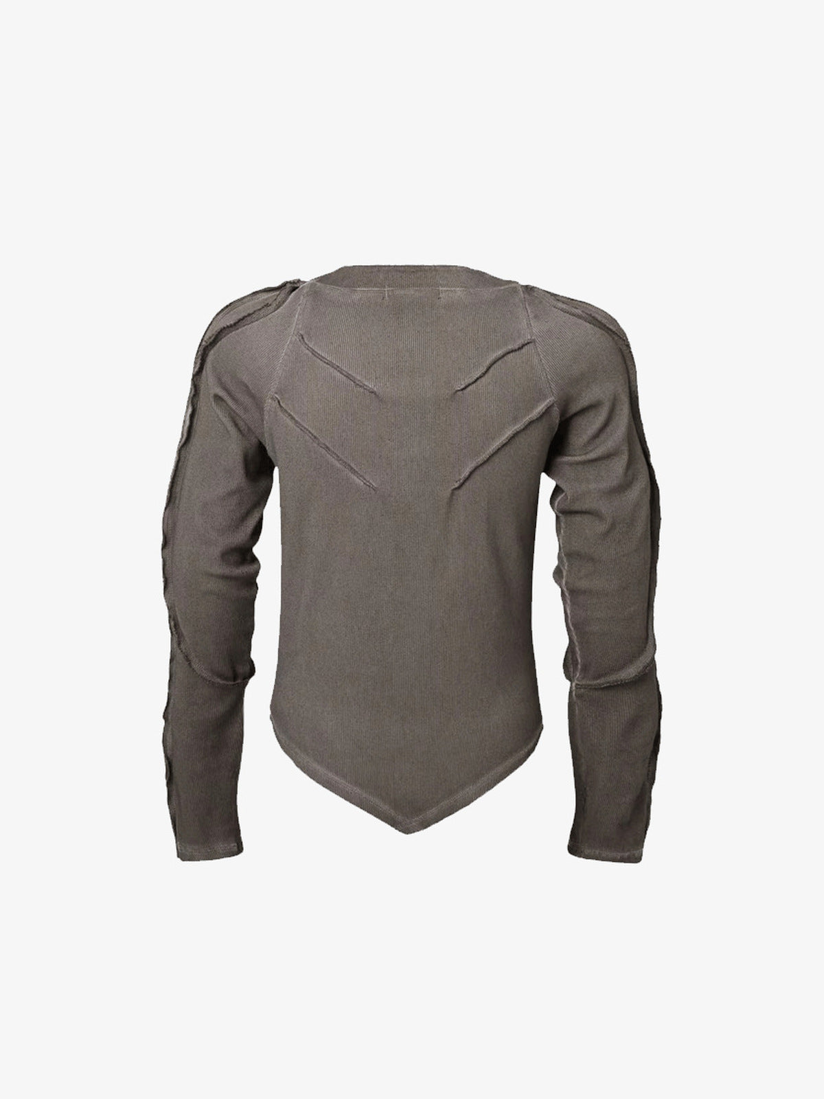 Camiseta de manga larga con paneles – marrón, parte trasera plana | XoKool