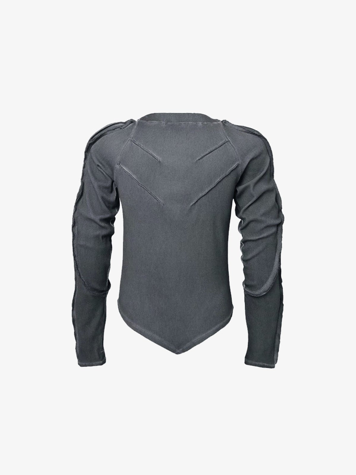 Camiseta de manga larga con paneles – gris carbón, parte trasera plana | XoKool