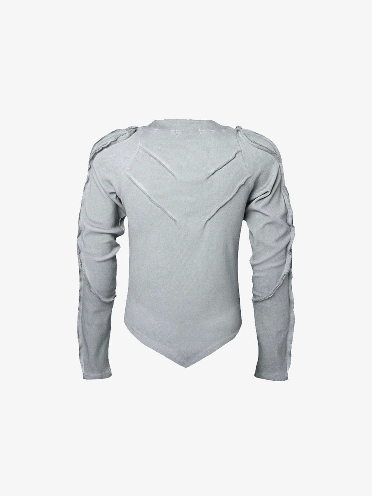 Camiseta de manga larga con paneles – gris claro, parte trasera plana | XoKool