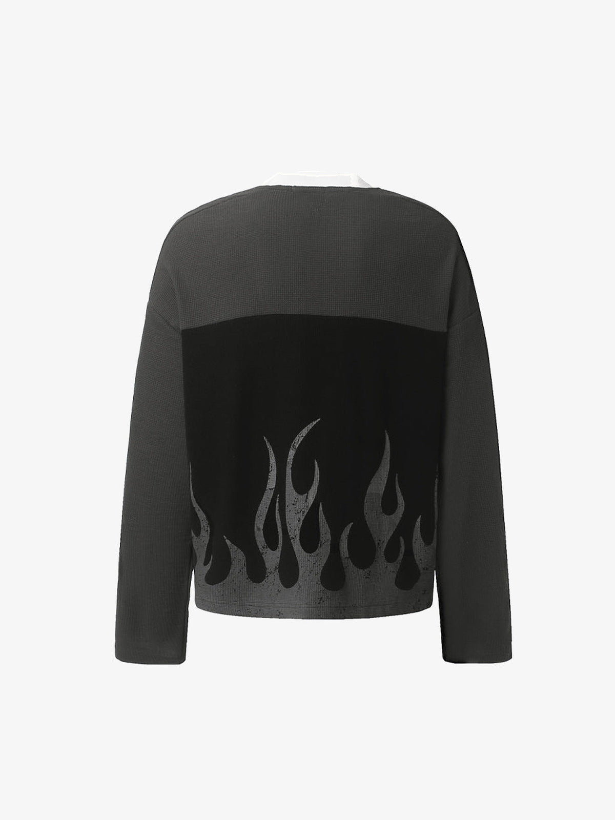 Flame Long Sleeve Shirt with Number 87 Print – Charcoal, back | XoKool