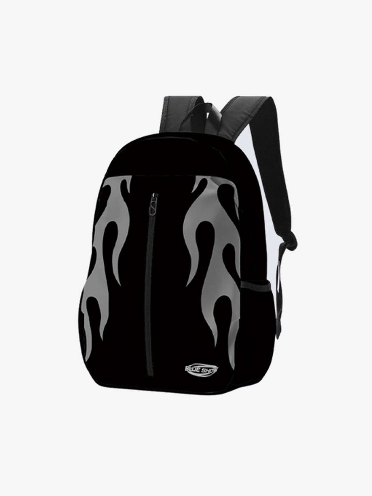 Flammen-Rucksack – Schwarz, schräge Ansicht | XoKool