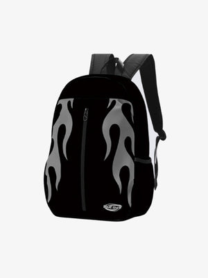Flammen-Rucksack – Schwarz, schräge Ansicht | XoKool