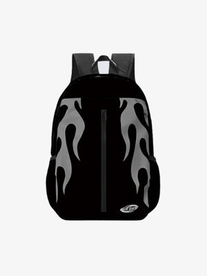 Flammen-Rucksack – Schwarz, Vorderansicht (zweites Foto) | XoKool