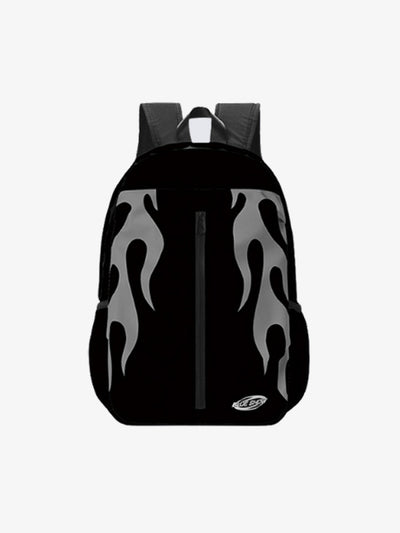 Rucksack mit Flammen-Print und gepolsterten Trägern