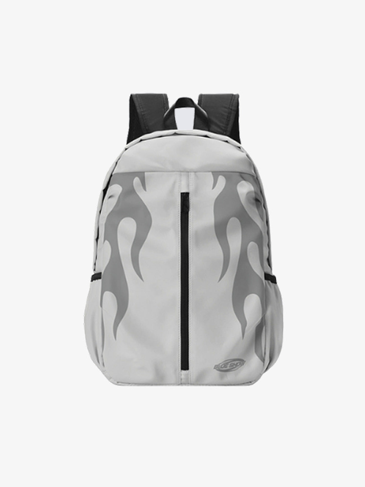 Rucksack mit Flammenprint und gepolsterten Trägern – Elfenbein, Vorderansicht | XoKool