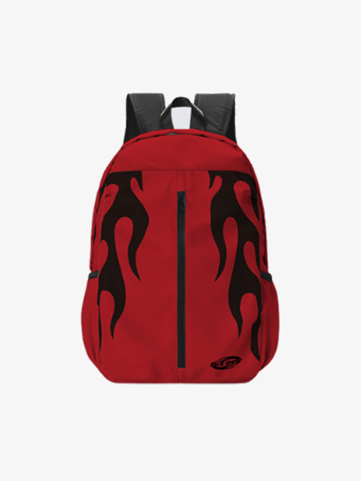 Rucksack mit Flammenprint und gepolsterten Trägern – Rot, Vorderansicht | XoKool