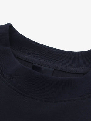 Flame sleeve tee – Navy, crew neck close-up | XoKool