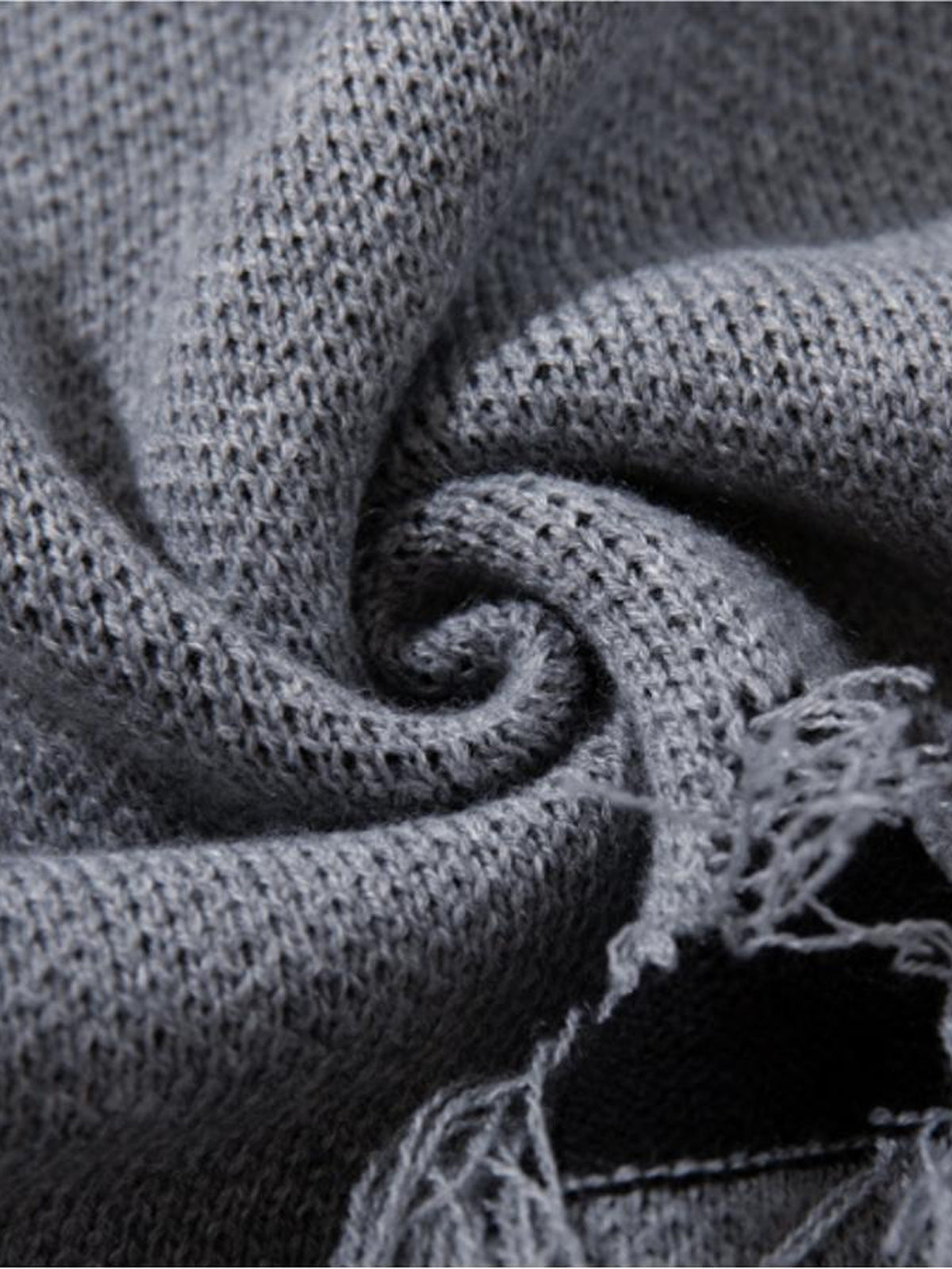 Gothic script sweater – Grey, knit texture close-up | XoKool