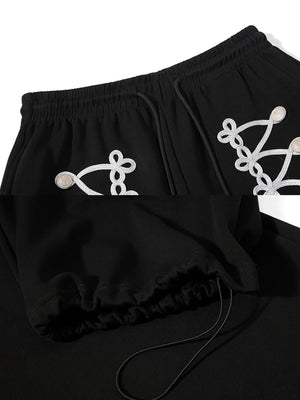 Balloon Jogginghose – Schwarz, Detailansicht Bund und Zugband am Saum | XoKool