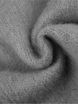 Cárdigan con cierre y silueta – Gris, detalle de la textura de la tela | XoKool