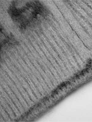Cárdigan con cierre y silueta – Gris, detalle del puño acanalado | XoKool