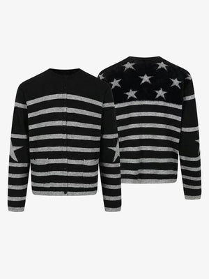 Striped star cardigan – front and back views together | XoKool