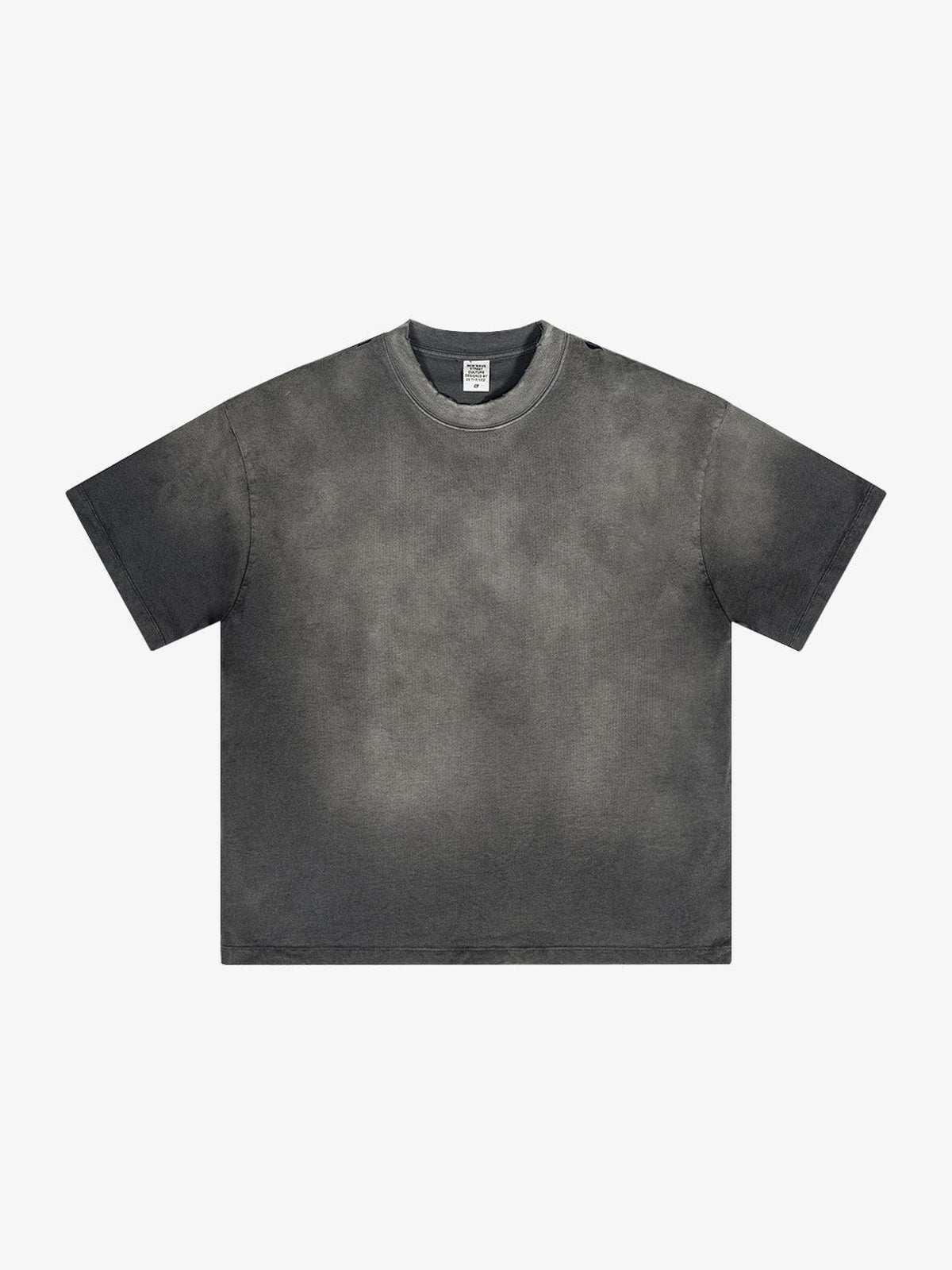 Garment Dyed Oversized Blank Tee in Five Washes – Dark Gray, front | XoKool