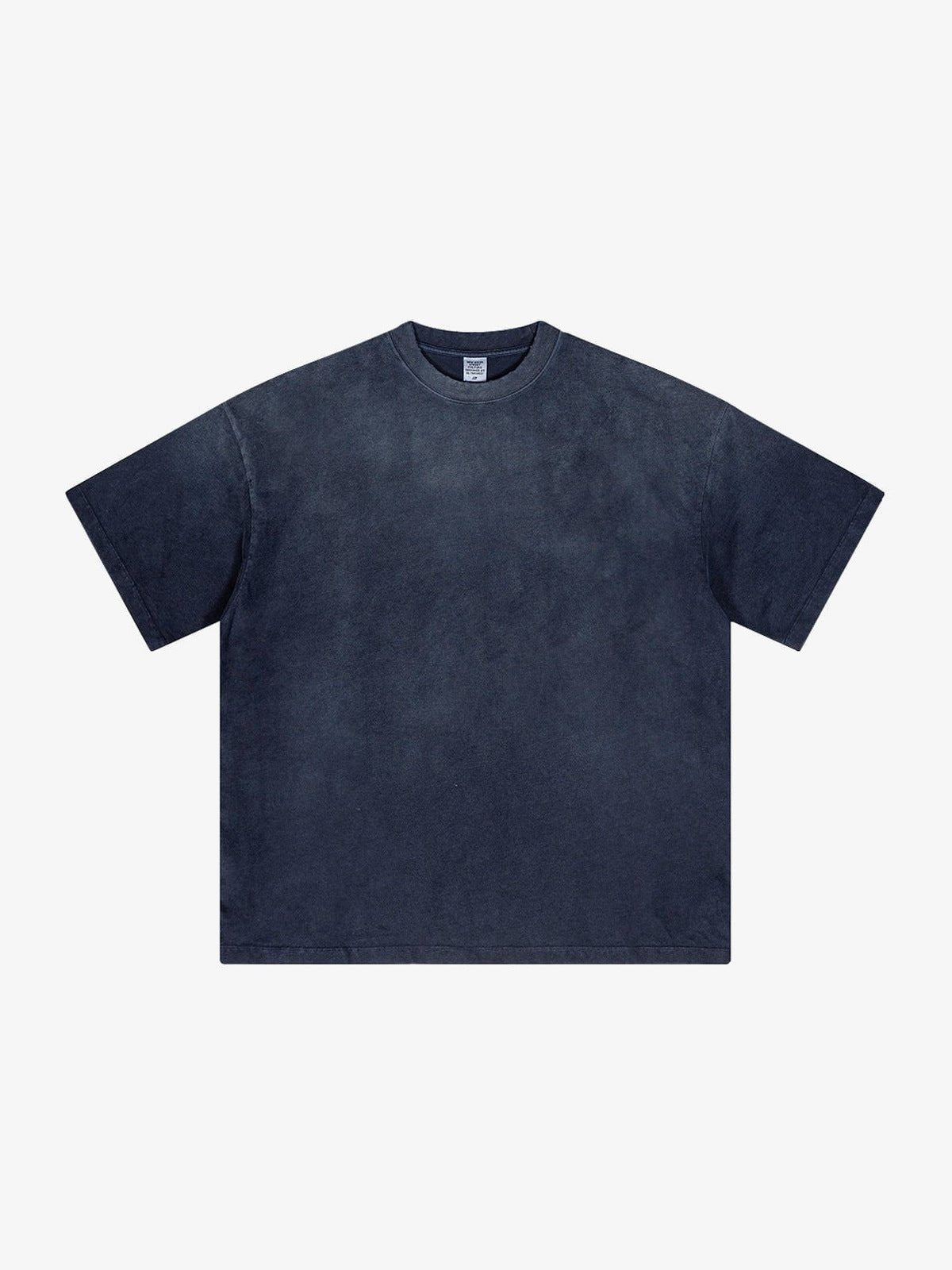 Garment Dyed Oversized Blank Tee in Five Washes – Navy Blue, front | XoKool