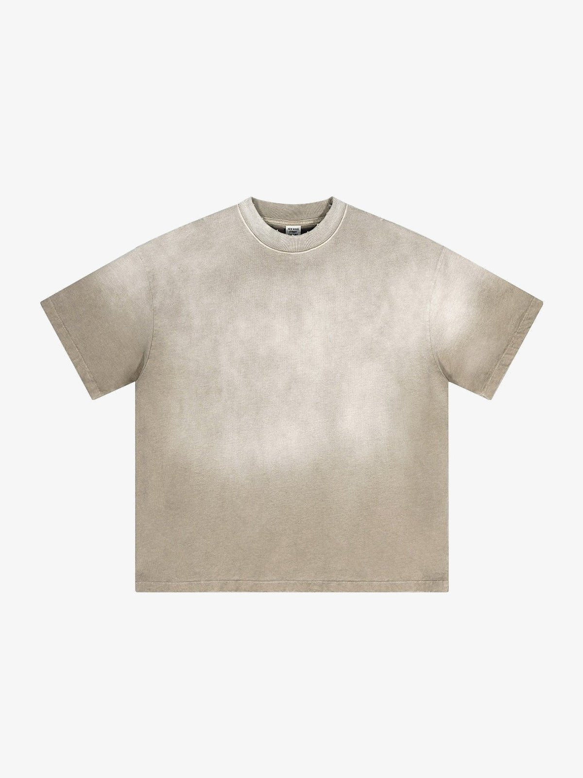 Garment Dyed Oversized Blank Tee in Five Washes – Sand, front | XoKool
