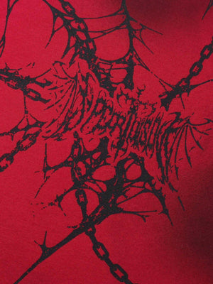 Chain print hoodie – Red, chain print close-up | XoKool