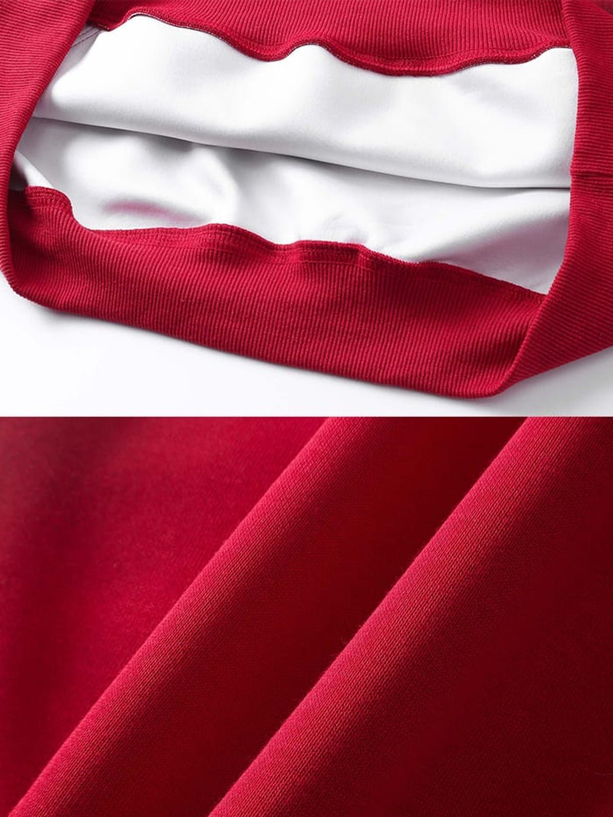 Chain print hoodie – Red, inside fabric close-up | XoKool
