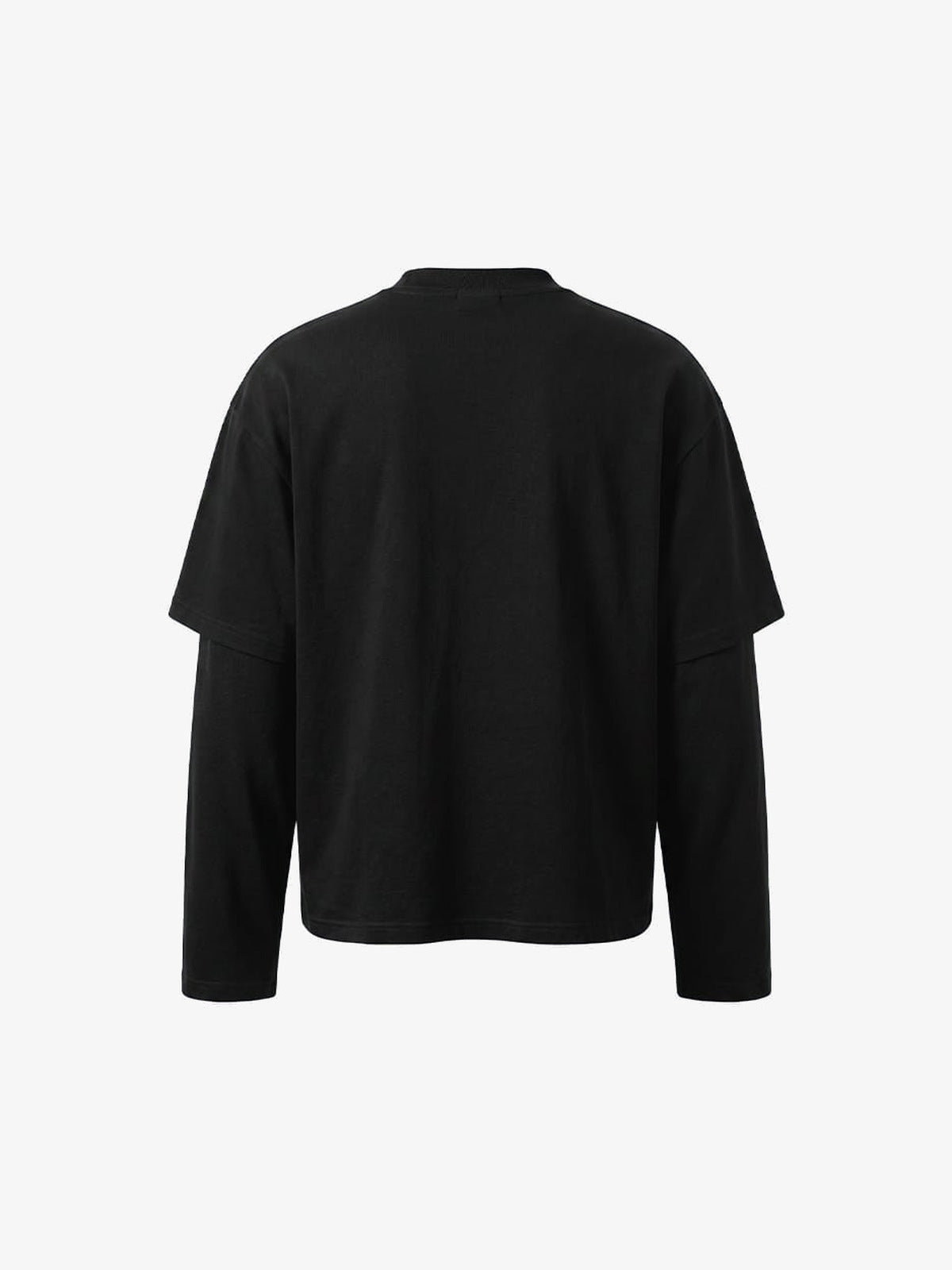Gothic layered long sleeve shirt – Black, back view | XoKool