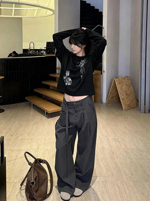 Gothic layered long sleeve shirt – on model (woman), front | XoKool