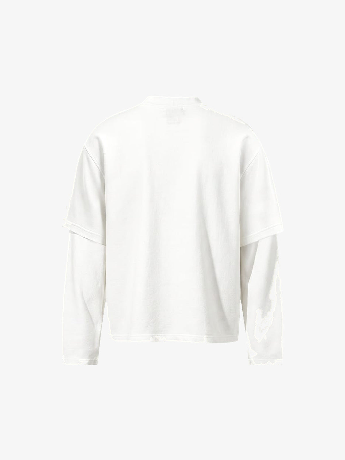 Gothic layered long sleeve shirt – White, back view | XoKool