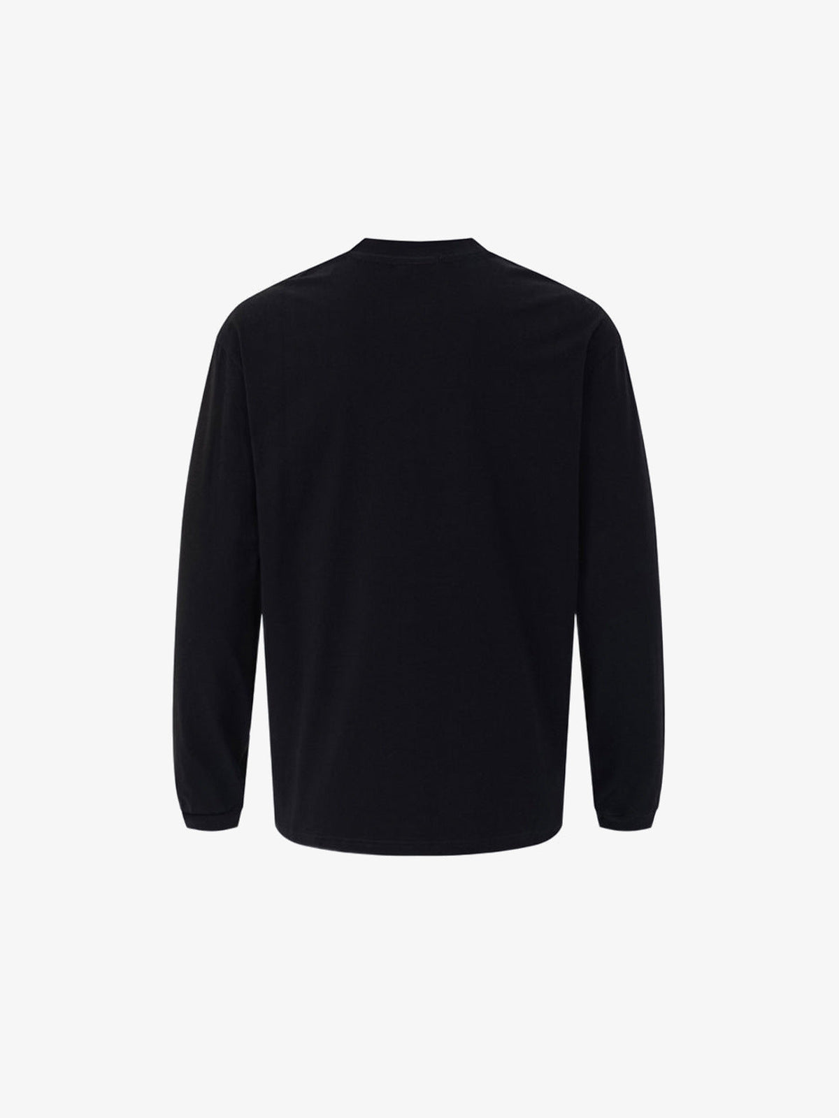 Gothic Buchstaben-Longsleeve – Schwarz, Rückseite flach | XoKool