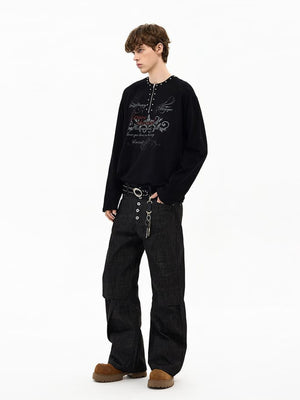 Studded half zip long sleeve – on model, full body side | XoKool