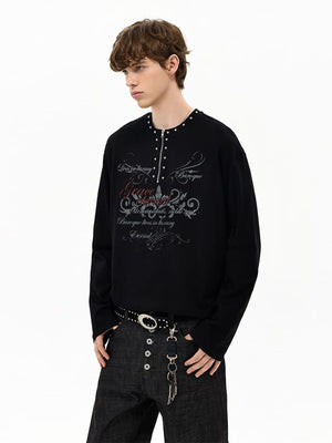 Studded half zip long sleeve – on model, side | XoKool