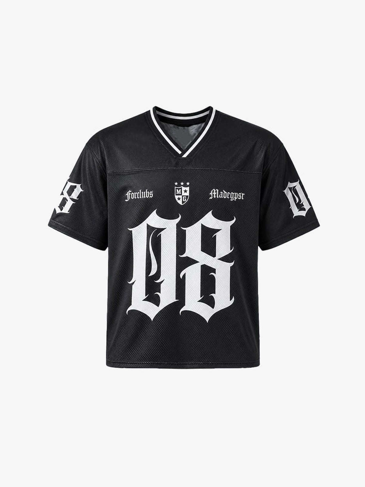 Gothic Number 08 Mesh Football Jersey – Black, front | XoKool