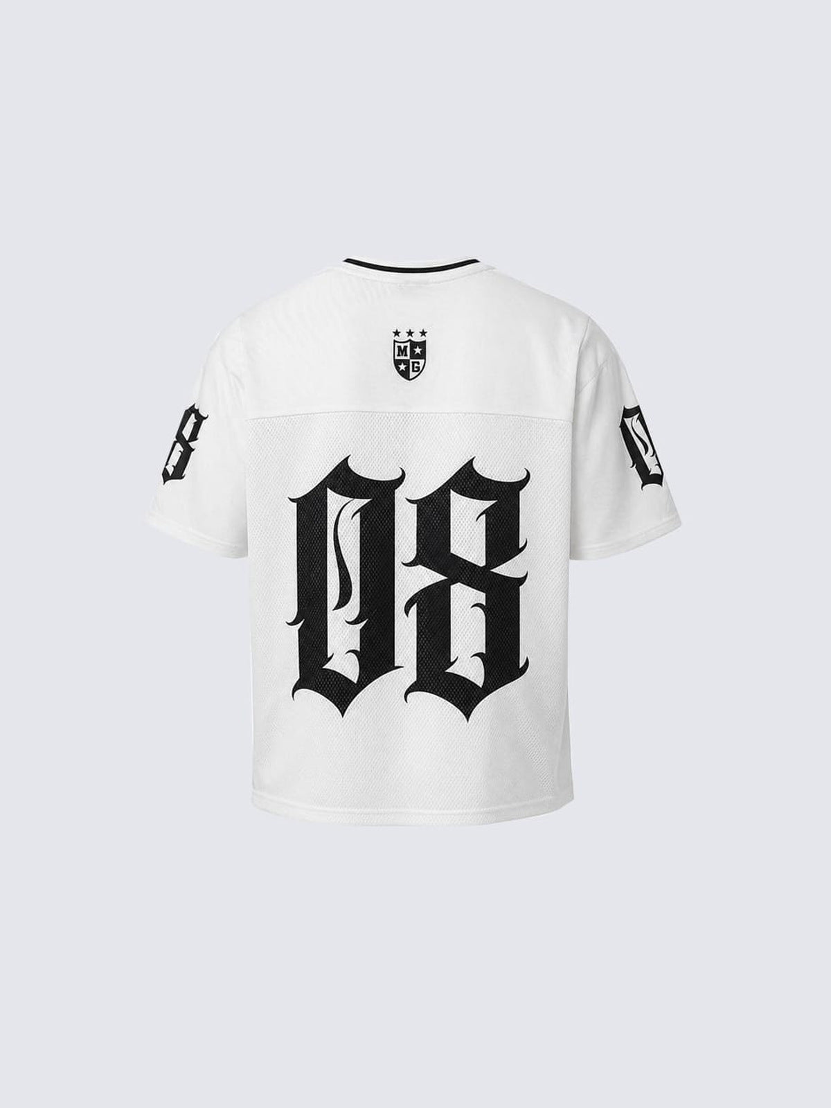 Gothic Number 08 Mesh Football Jersey – White, back | XoKool
