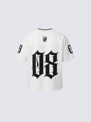 Gothic Number 08 Mesh Football Jersey – White, back | XoKool