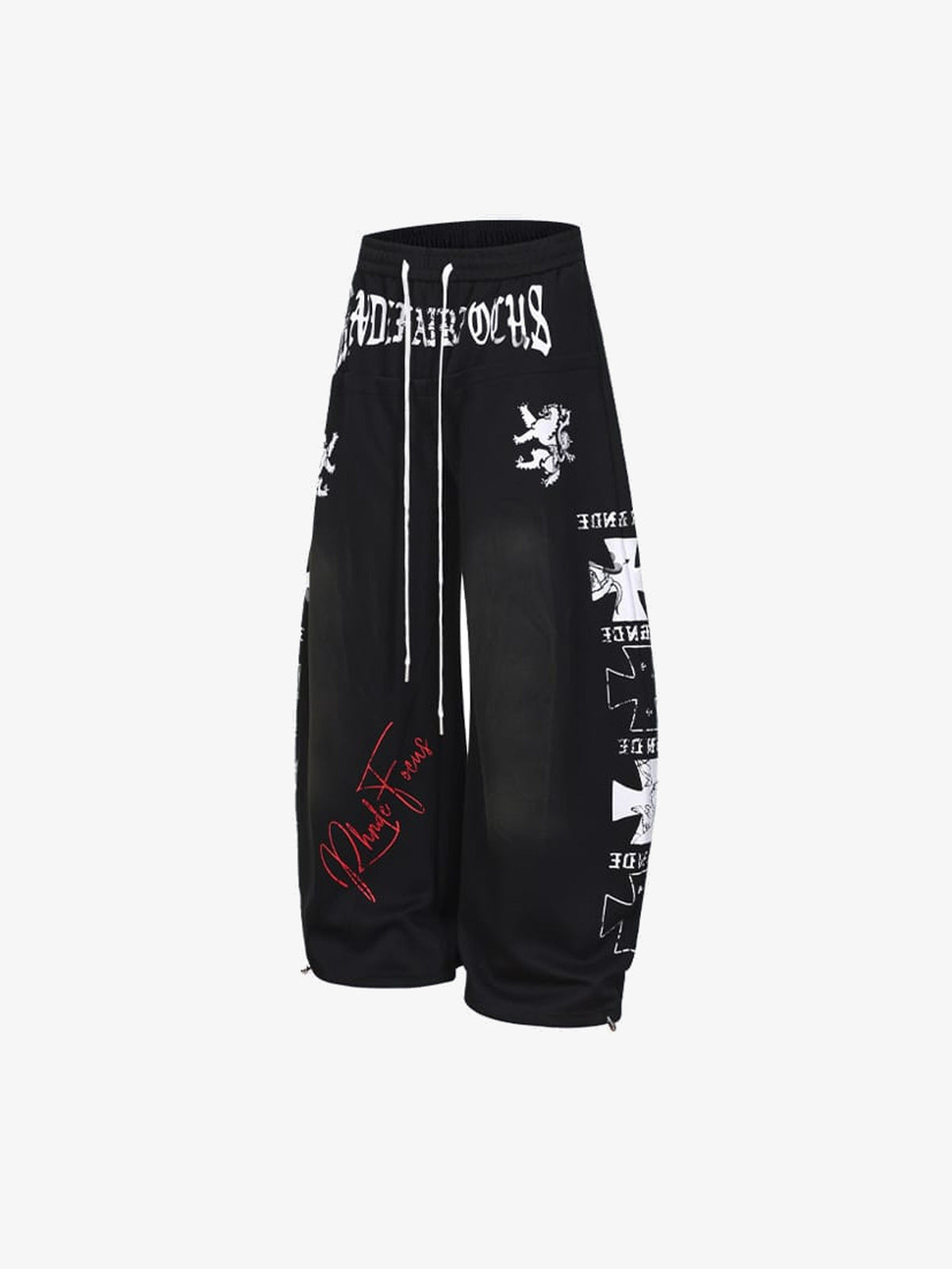 Gothic sweatpants – Black, front angled | XoKool