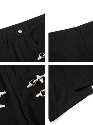 Gothic Hose – Schwarz, Detail-Collage (Bund, Verschlüsse, Einsatz) | XoKool