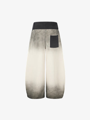 Gradient Graphic Sweatpants with Cross Print – Cream, back flat | XoKool