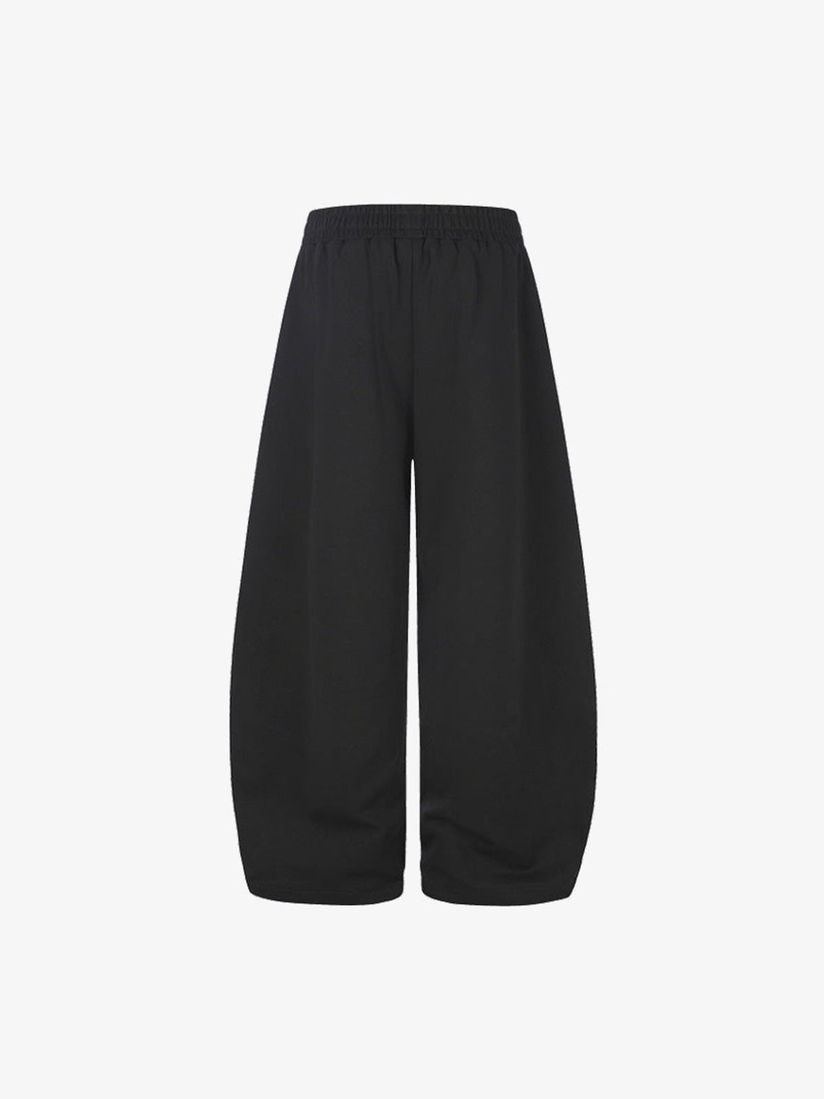 Barrel Leg Jogginghose mit Grafik und Distressed Print – Schwarz, Rückseite flach | XoKool