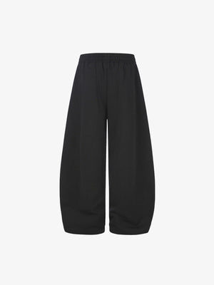 Barrel Leg Jogginghose mit Grafik und Distressed Print – Schwarz, Rückseite flach | XoKool