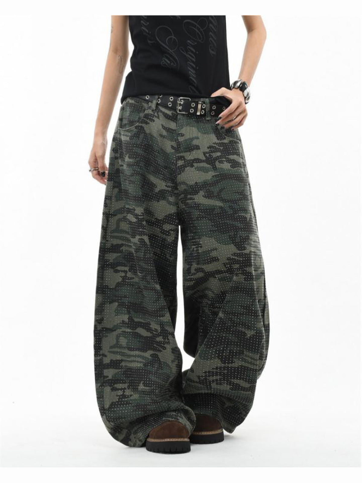 Camo jeans – on model, front | XoKool