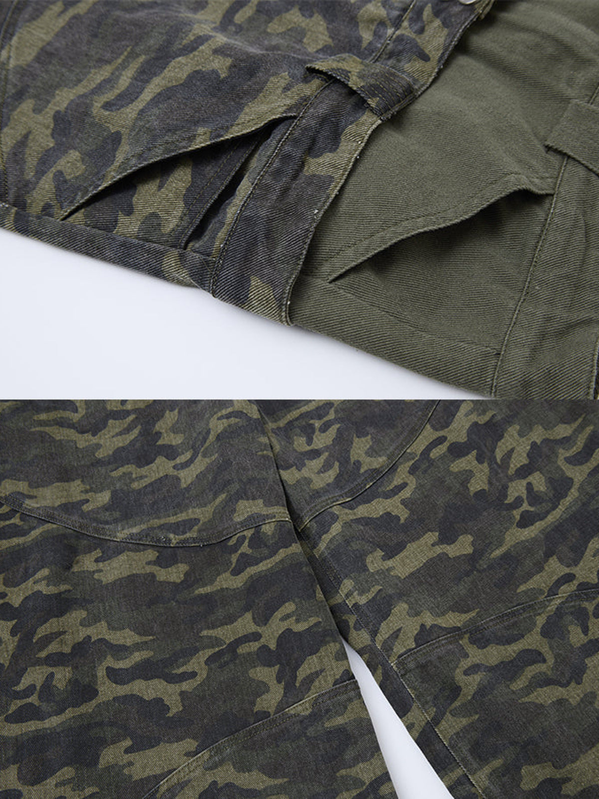 Camo Barrel Pants – waistband detail close-up | XoKool