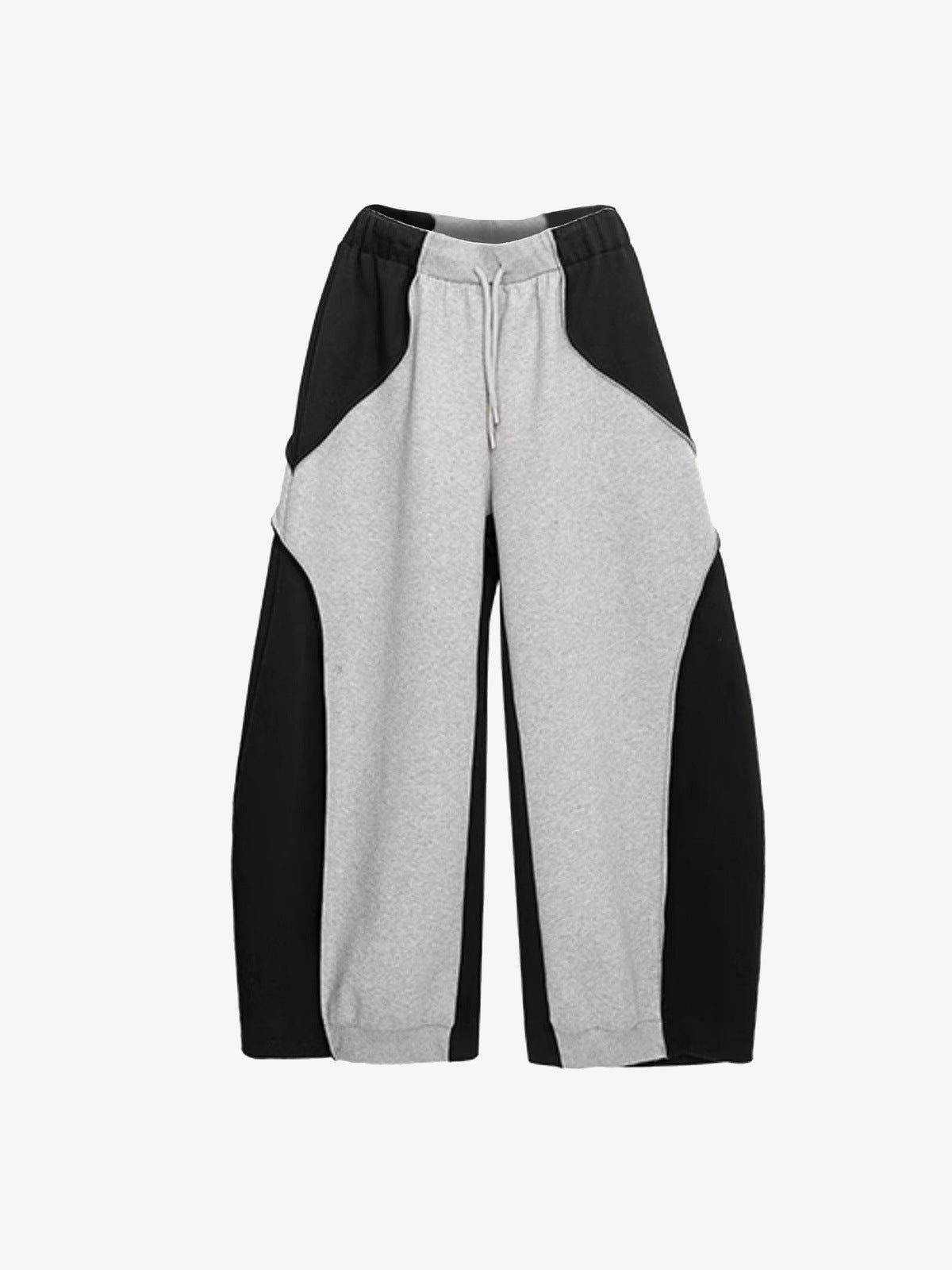 Colorblock Jogginghose in Grau und Schwarz – Vorderansicht flach | XoKool