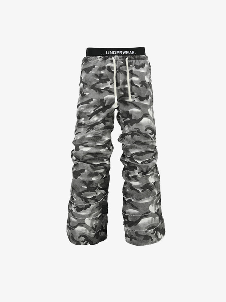 Graue Camo Stacked Jogginghose mit Kordelzug