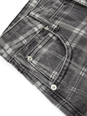 Karierte Jeans – Nahaufnahme Münztasche | XoKool
