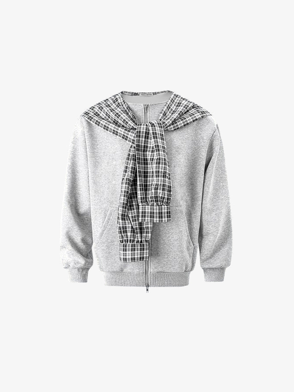 Jogginganzug-Set mit Karo-Kapuze – Hoodie von vorne mit Karo-Schal | XoKool