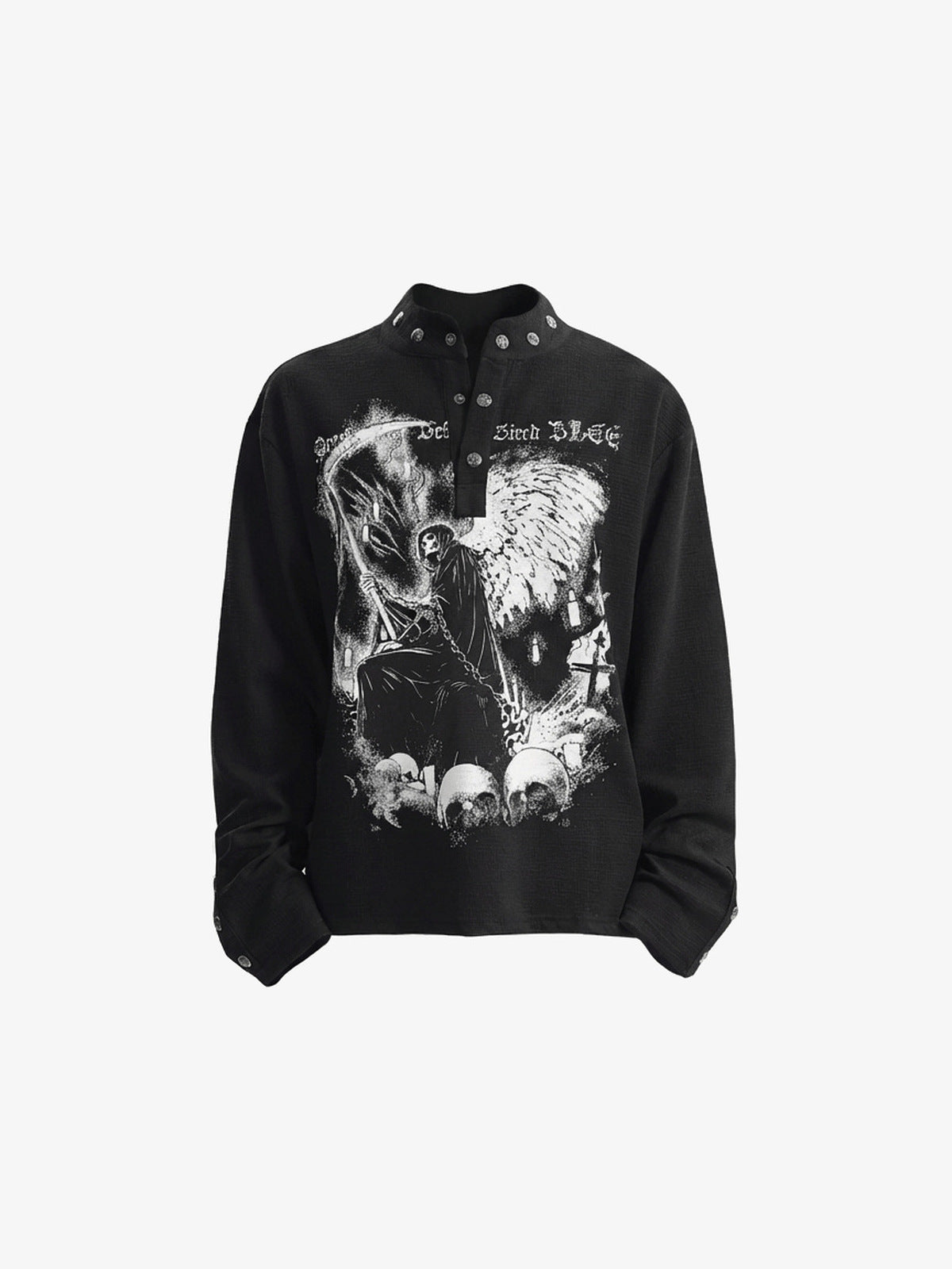 Grim reaper long sleeve – Black, front flat | XoKool