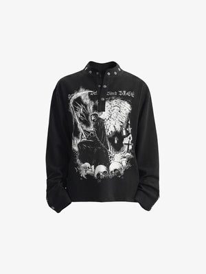 Grim reaper long sleeve – Black, front flat | XoKool