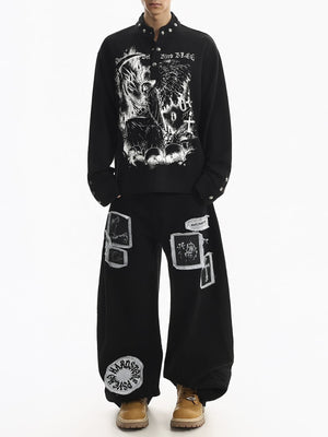 Grim reaper long sleeve – Black on model, full front | XoKool