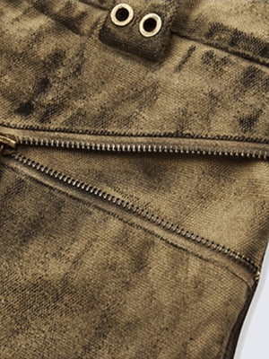 Grunge Stacked Pants – Nahaufnahme der Reißverschlusstasche | XoKool