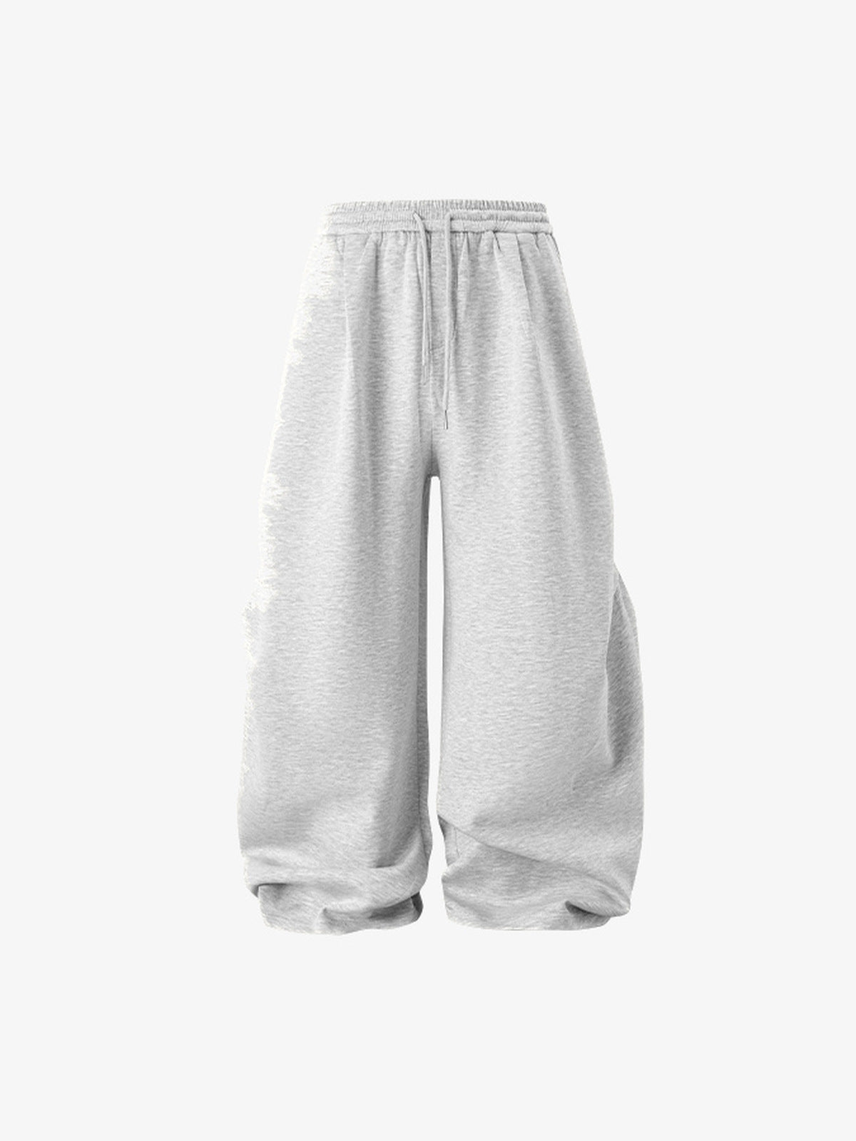 Melange Graue Stacked Jogginghose mit Falten – Vorderansicht flach | XoKool