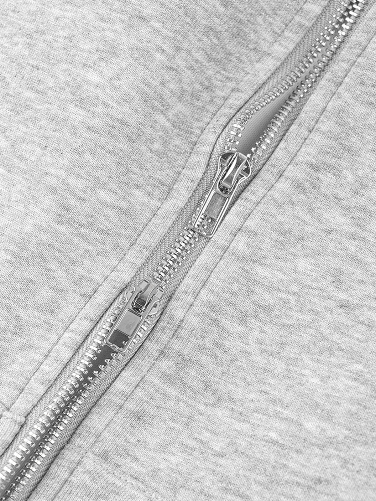 Hoodie bufanda de cuadros – detalle del cierre de doble cursor | XoKool