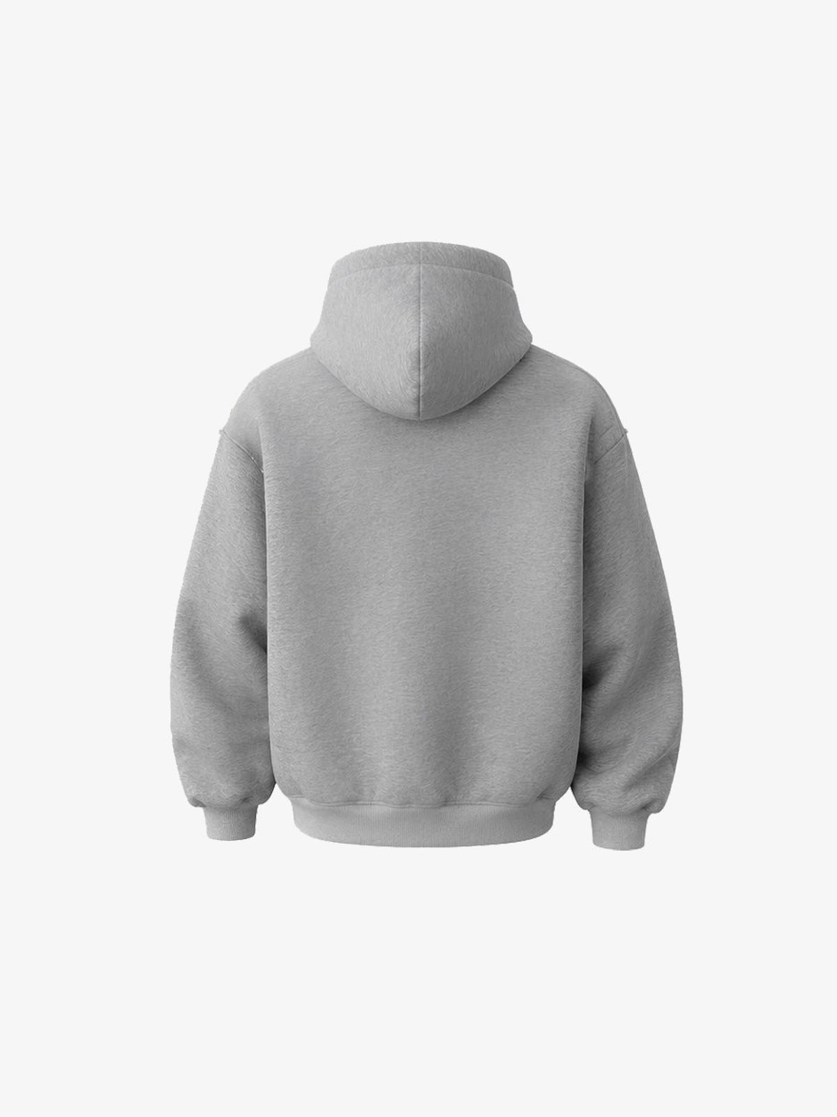 Zip Hoodie in Grau meliert mit Nieten – Grau meliert, Rückseite flach | XoKool