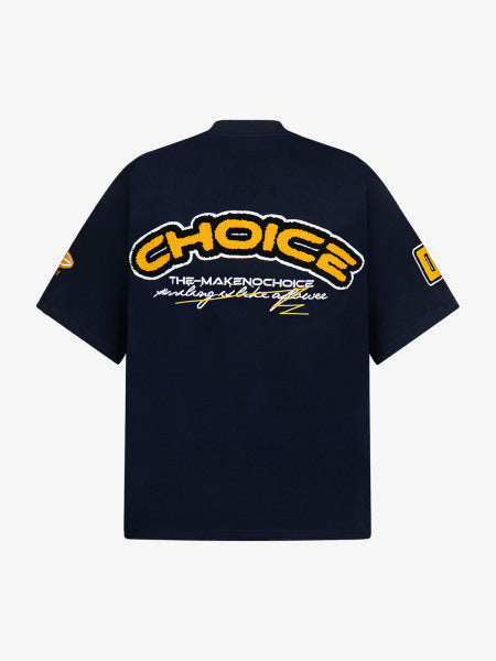 T-Shirt mit Varsity-Patch – Navy, Rückansicht | XoKool